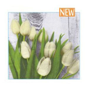 Салфетка 3-сл. 33*33 20л Art Bouquet Белые тюльпаны /12пач*кор/37383
