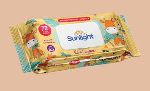 Влажные салфетки  72шт."SUNLIGHT BABY ECO"  Жираф  КЛАПАН /24 шт*кор/030555