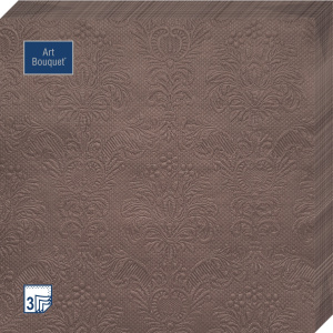 Салфетка 3-сл. 33*33  16л Bouquet   Барокко  шоколад/12уп*кор/37556