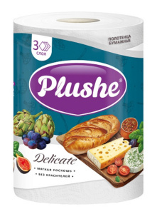 Полотенца бумажные 3-сл. кухонные   "Plushe" Delicate 25 м /18 шт*уп/82376