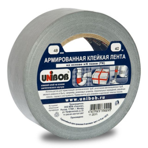 Клейкая лента армированная 48 х 25м (серебряная)  /36шт*кор/ UNIBOB К00242