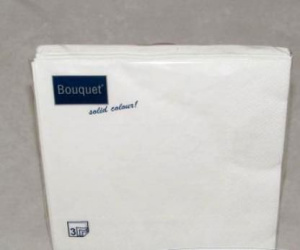 Салфетка 3-сл. 33*33 20л Bouquet Solid Colour белые/12уп*кор/42269