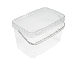 Ведро  3,30л (250х158) прямоуг.с пломбой ПРОЗР, белая ручка /28шт*уп/ (ЭНТЕРПАК) крышка 40068