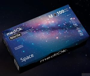 ЧЗ Перчатки нитриловые неопудр. Чёрные  L /100 шт*10уп/1000/ MediOk SPACE 3,5 гр /10 % / 112 кор