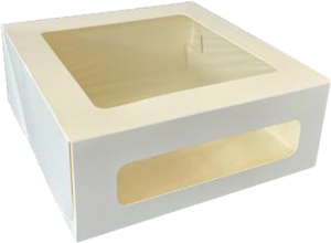 Короб картонный для Торта белый с окном OSQ CAKE II Window White 240*240*100мм /15/75шт./