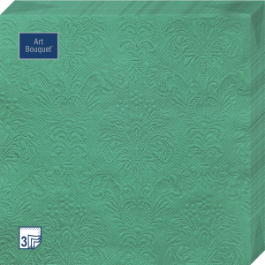 Салфетка 3-сл. 33*33  16л Bouquet   Барокко  темно-зеленый /12уп*кор/37552