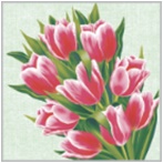 Салфетка 3-сл. 33*33  20л Art Bouquet Тюльпаны на зеленом /12пач*кор/37415