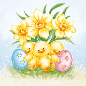 Салфетка 3-сл. 33*33  20л Art Bouquet  Пасхальные утята /12 пач*кор