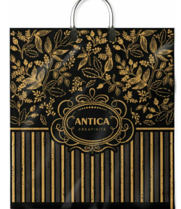 Пакет с пластик.ручками 40х44 (100) (Интерпак) Антика (чёрный)/100/10