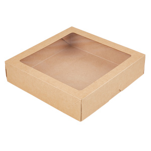 1ЕА Коробка OneBox 1500/b, Крафт  200*200*48 с прозр окном 25шт/150 шт/кор