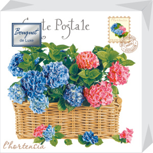 Салфетка 3-сл. 24*24 25л Bouquet de Luxe Гортензия /15пач*кор/37095