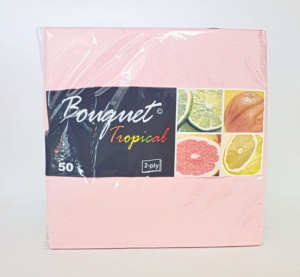 Салфетка 2-сл 25*25 50л Bouquet Tropical Розовые /20уп*кор/0342