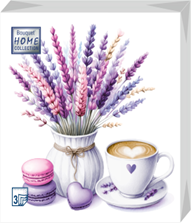 Салфетка 3-сл. 33*33  20л Bouquet Home Collection  Лаванда и кофе /12пач*кор/25382