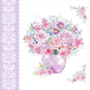 Салфетка 3-сл. 33*33  20л Bouquet Home Collection Classic  Акварельный букет /12пач*кор/25069