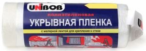 Пленка укрывная с малярной лентой 1,4м х 33м  /25шт/кор UNIBOB / К49696