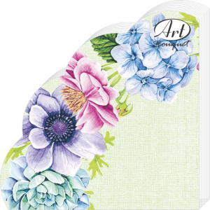 Салфетка 3-сл. 33*33  12л Art Bouquet Rondo Цветочный натюрморт/15пач*кор/42731