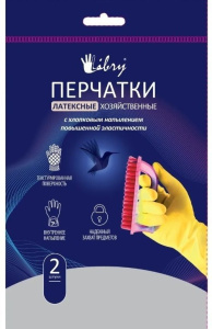 Перчатки  хоз. латексные эластичные 30гр пара "S" Houshold Gloves /12/240/ KHL001E
