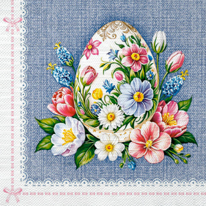 Салфетка 3-сл. 33*33  20л  Bouquet Текстильный стиль Пасхальное яйцо /12пач*кор/25280