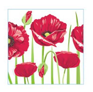 Салфетка 1-сл. 24*24 40л Desna Design Красные маки /32уп*кор/57434