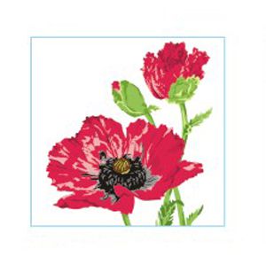 Салфетка 1-сл. 24*24   40л  Desna Design  Рисунок с маками /32уп*кор/57586