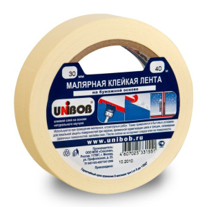 Лента малярная  38 х 50м  /8 шт х 6 уп/48шт*кор/  UNIBOB  К00779