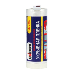 Пленка укрывная с малярной лентой 1,8м х 33м  /25шт/кор UNIBOB / К49695