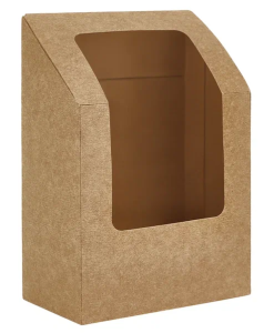 Коробка для ролл 90х50х130 A1 ECO ROLL с прозрач.окном Крафт 50/500 шт
