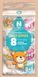 Влажные салфетки   8+1шт."NATURAL FRESH" Pinc/Blue набор /140*150 мм/20 уп*кор/033716