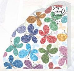 Салфетка 3-сл. 33*33  12л Art Bouquet Rondo Романтические бабочки /15пач*кор/42728