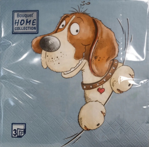Салфетка 3-сл. 33*33  20л Bouquet Home Collection  Весёлая собачка /12пач*кор/25554