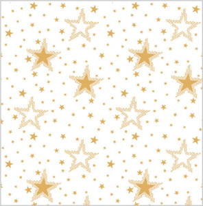 РАСПРОДАЖА Салфетка 3-сл. 33*33 20л Bouquet Home Collection Classic Золотые звезды на бел/12/25408