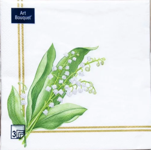 Салфетка 3-сл. 33*33  20л Art Bouquet Ландыши /12пач*кор/57267