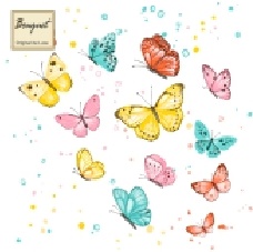 РАСПРОДАЖА Салфетка 2-сл. 33*33  20л Bouquet Original de Luxe Бабочки /12пач*кор/57890