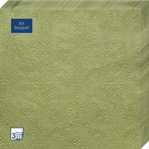 Салфетка 3-сл. 33*33  16л Bouquet   Барокко  оливковый/12уп*кор/57247