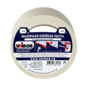 Клейкая лента малярная 48 х 40м (инд.упак.) /36шт*кор/ UNIBOB К37963