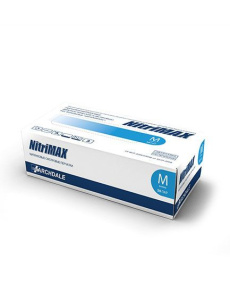 Перчатки нитриловые неопудр. Голубые  M /100шт*10уп/1000/ NitriMax/ 3гр/НДС 22 % (120кор)