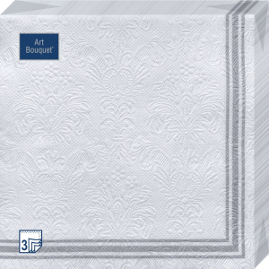 Салфетка 3-сл. 33*33  16л Bouquet   Барокко  рамка серебряная/12уп*кор/57035