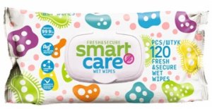 Влажные салфетки  120шт Smart Care /10 шт*кор/с клапаном/ SC-120