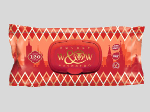 Влажные салфетки  120шт W&W Москва парфюм/с клапаном/10 шт*кор/WWМОС120