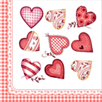 Салфетка 3-сл. 33*33  20л Bouquet Home Collection  Прекрасные сердца /12пач*кор/25325