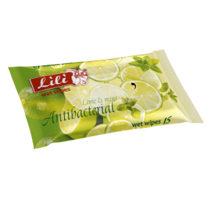 Влажные салфетки  15шт."Lili" с ароматом мяты и лайма /152шт*кор/ 2/3/15-284