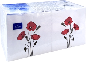Салфетка 2-сл. 20*20  250л Art Bouquet Маки /6пач*кор/57909