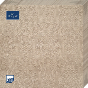 Салфетка 3-сл. 33*33  16л Bouquet   Барокко  серо-коричневый/12уп*кор/57237