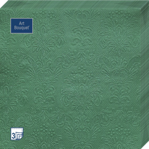 Салфетка 3-сл. 33*33  16л Bouquet   Барокко  мятный темный/12уп*кор/57248
