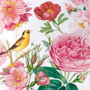 Салфетка 3-сл. 33*33 20л Bouquet Home Collection Classic Розы с птичкой/12пач*кор/25555 НОВИНКА