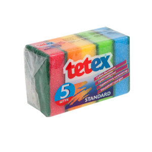 Губка кух. А- 5 "TETEX" /95мм*65мм*33мм /5шт*пач/40пач*уп/02-02-0143