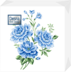 Салфетка 1-сл. 24*24   40л  Desna Design  Голубые цветы /32уп*кор/25390