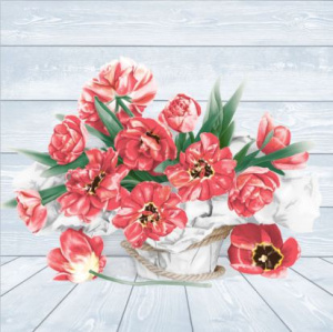 Салфетка 3-сл. 33*33  20л Bouquet Home Collection Classic  Декоративные тюльпаны/12пач*кор/57261