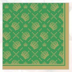 Салфетка 3-сл. 33*33  20л Bouquet Home Collection Classic  Корона империи золото на зеленом/12/42393