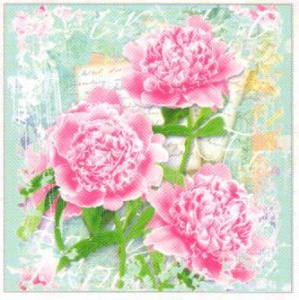 Салфетка 3-сл. 33*33 20л Art Bouquet Пионы /12пач*кор/37538